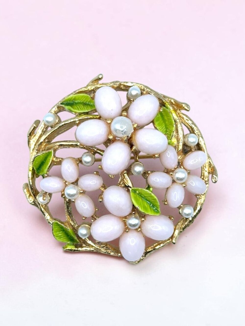 Arthur Pepper Pink Flower Brooch